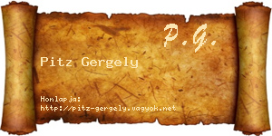 Pitz Gergely névjegykártya
